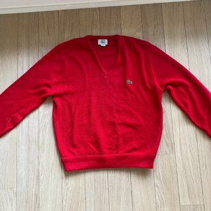 Lacoste V-Neck Mens Red Sweater